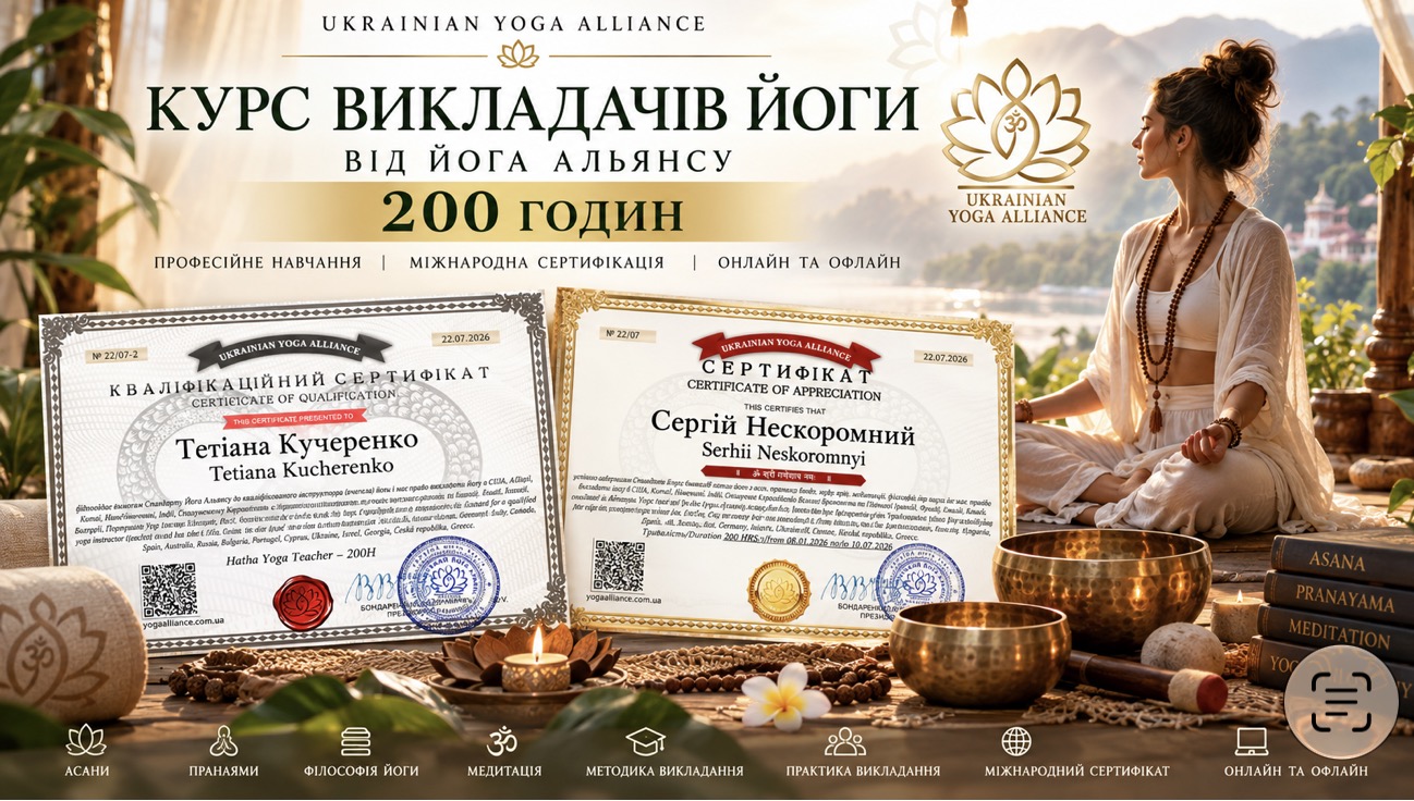 Як стати інструктором з йоги — професійні курси викладачів йоги 200 годин Yoga Alliance в Україні, Європі та онлайн