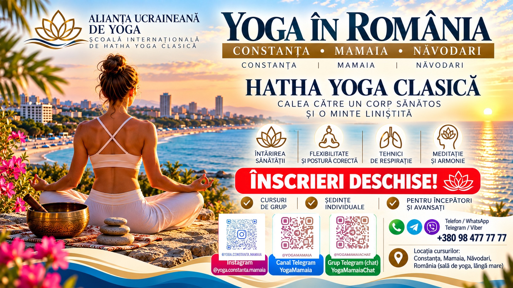 Yoga în Năvodari, România — cursuri de yoga pentru sănătate, flexibilitate și armonie